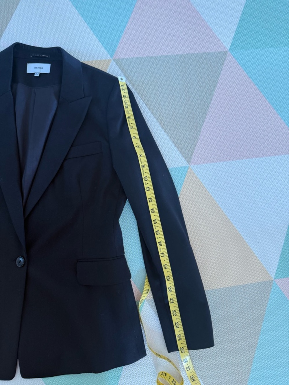 Reiss Harper Black Single-Button Tailored Women's Wool Blend Blazer Size 10 - Picture 8 of 12